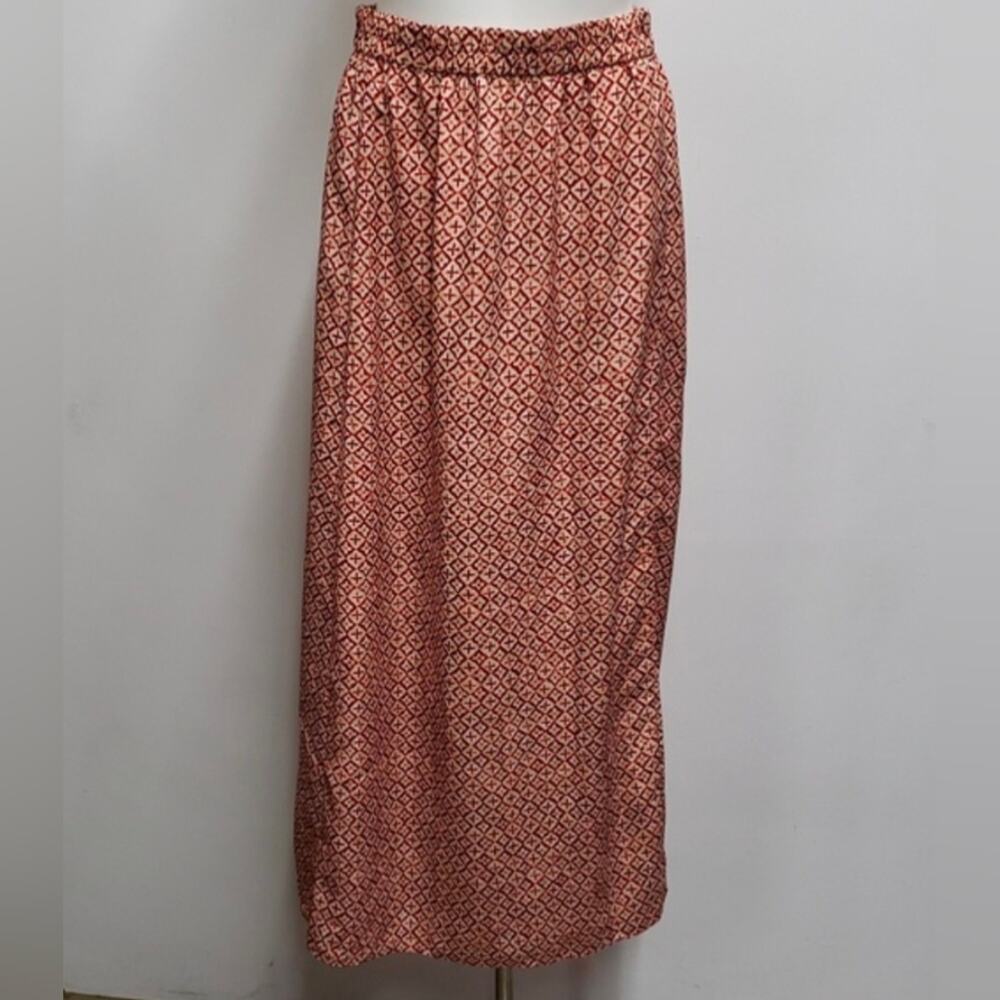 Michael Kors Maxi Skirt Women's XS Cottagecore Grenadine Slit Geometric
